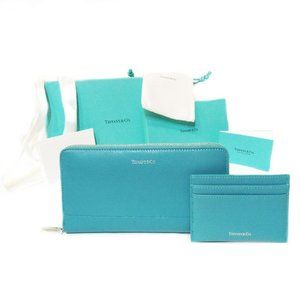 Tiffany & Co. Teal Matching and Flat Card Case Wallet